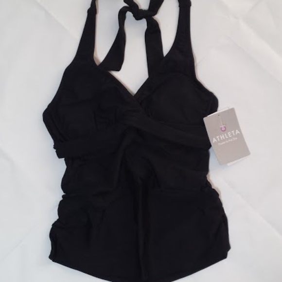 ATHLETA Black Tara Halter Tankini Top NWT - Picture 3 of 6